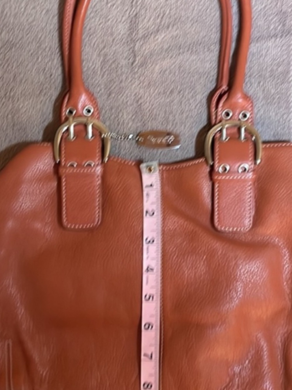Tignanello Burnt Orange Leather Shoulder Bag